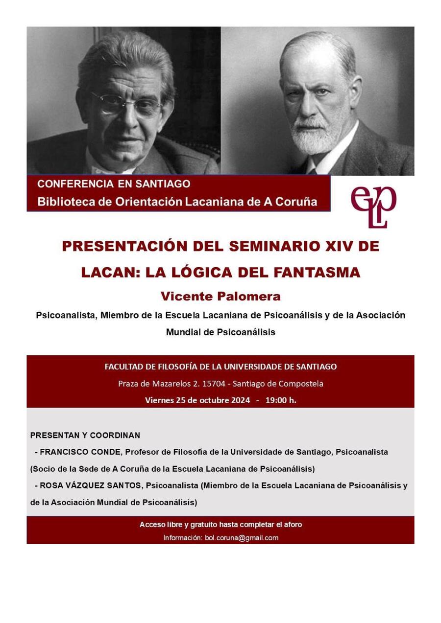 Cartaz da Presentación del Seminario XIV de Lacan: La lógica del fantasma