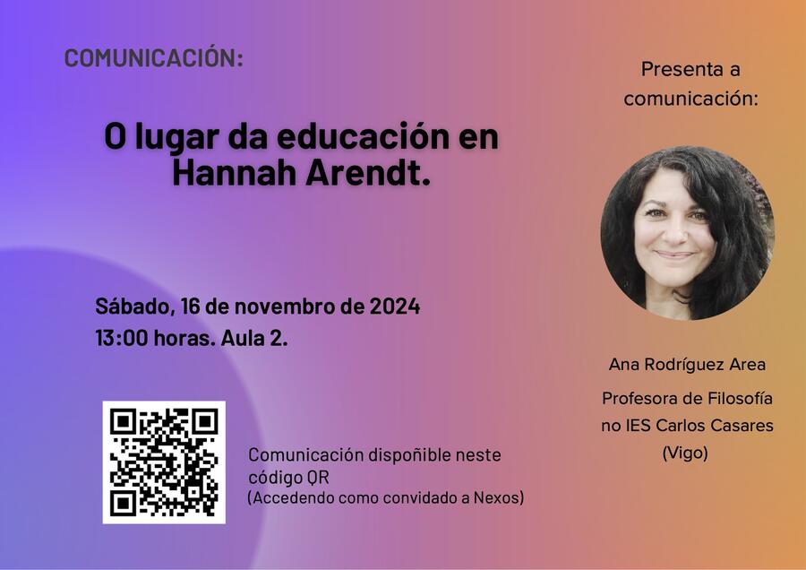 Cartaz da comunicación de Ana Rodríguez Area