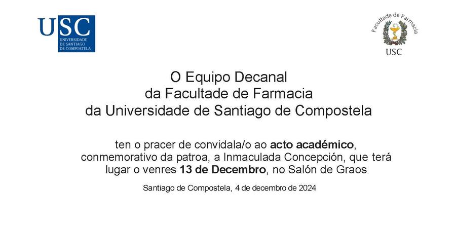 Acto académico para celebrar o día da patroa 