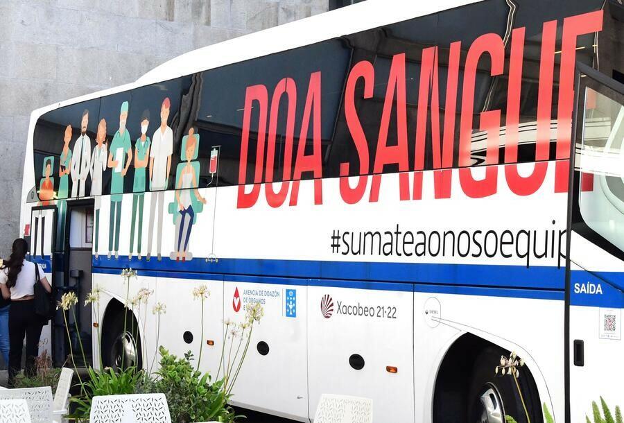 Unidade móbil de doazón de sangue. FOTO: Santi Alvite 