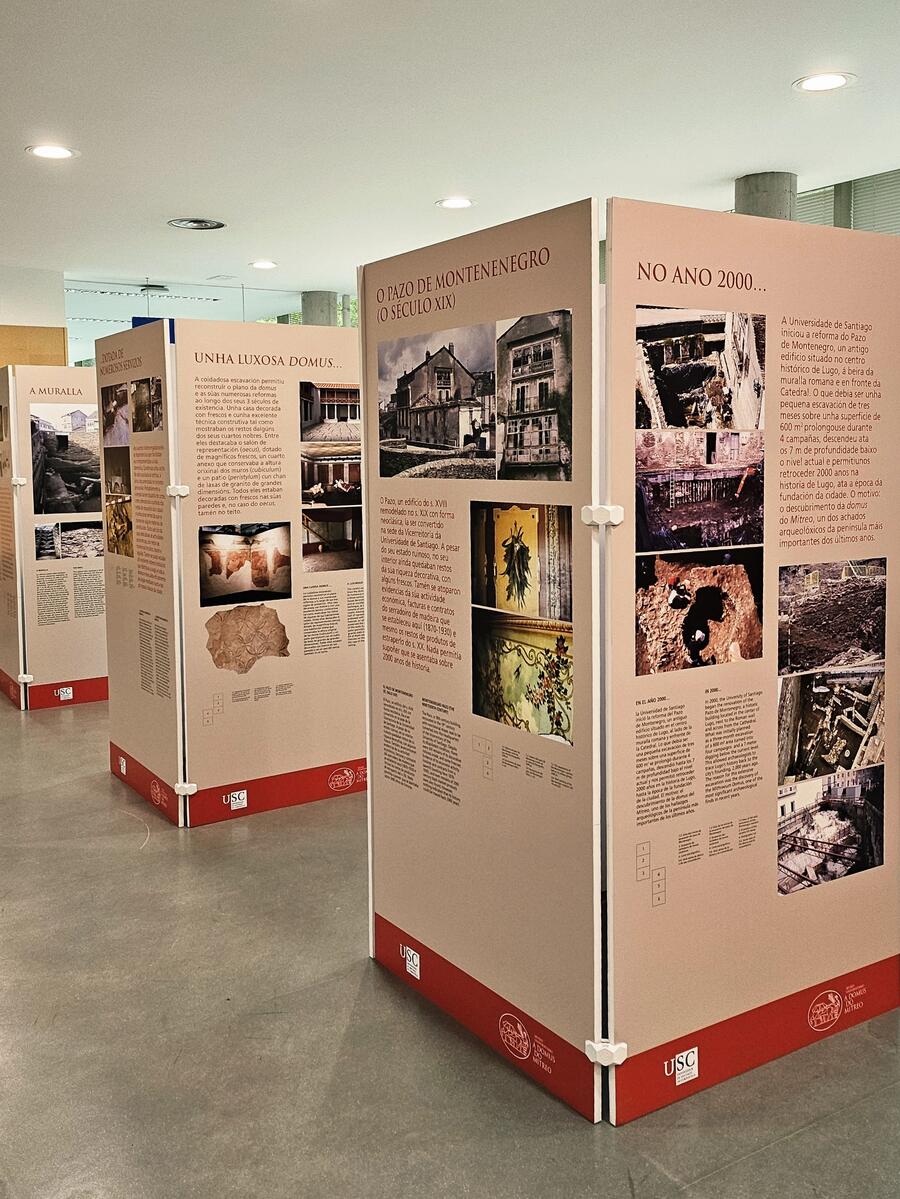 A exposición consta de doce paneis con fotografías, moitas delas inéditas