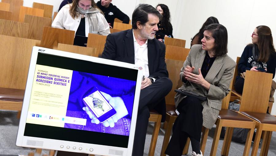 Marta Pérez Pereiro e Francisco José Aramburu Vilariño nun intre da xornada. FOTO: Santi Alvite