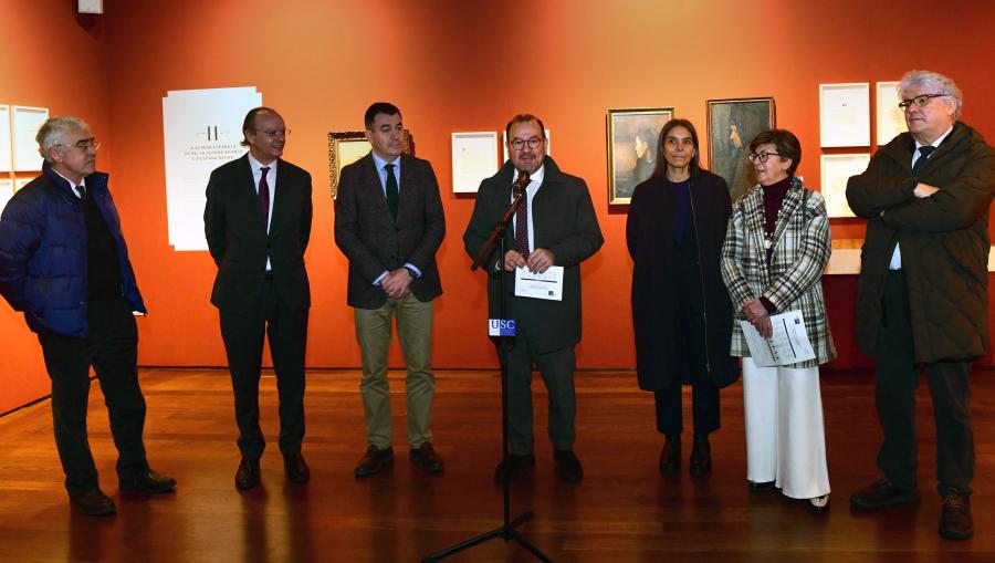 De esquerda a dereita, Javier del Valle-Inclán Alsina, Xosé Luis Vilela Conde, Román Rodríguez, Antonio López, Mercedes Rosón, Margarita Santos e José Manuel López Vázquez. FOTO: Santi Alvite