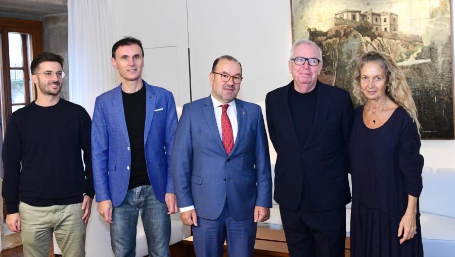 De esquerda a dereita, Manuel Rodríguez, Jorge Mira, Antonio López, David Chipperfield e Evelyn Stern. FOTO: Santi Alvite