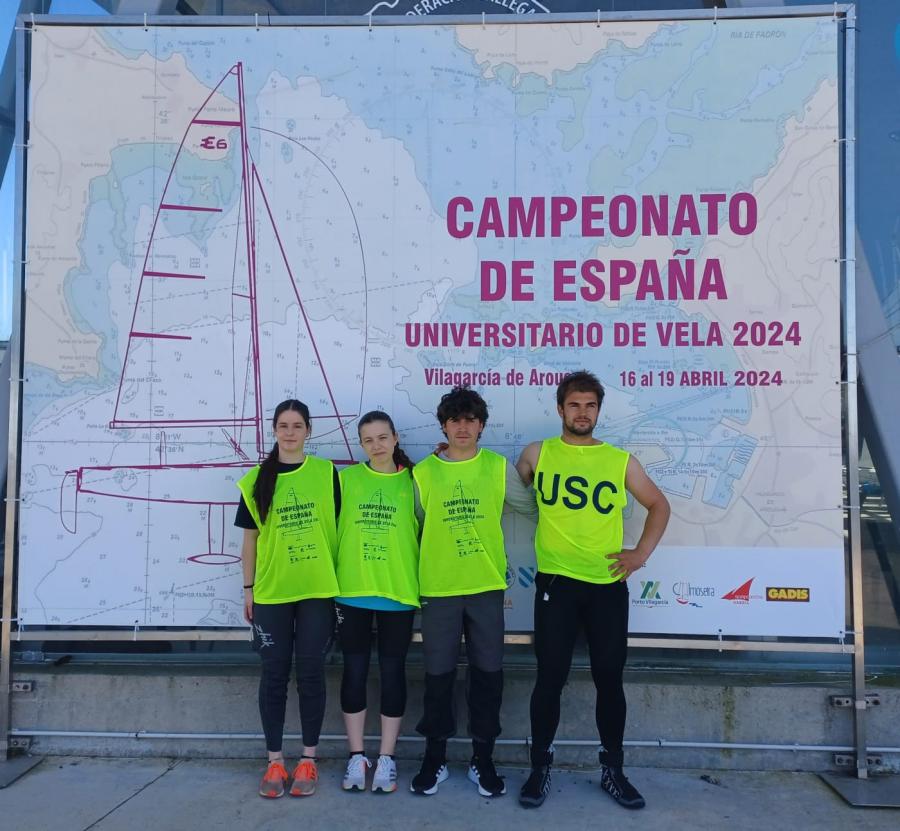 A tripulación da USC vencedora do Campionato de España Universitario de Vela