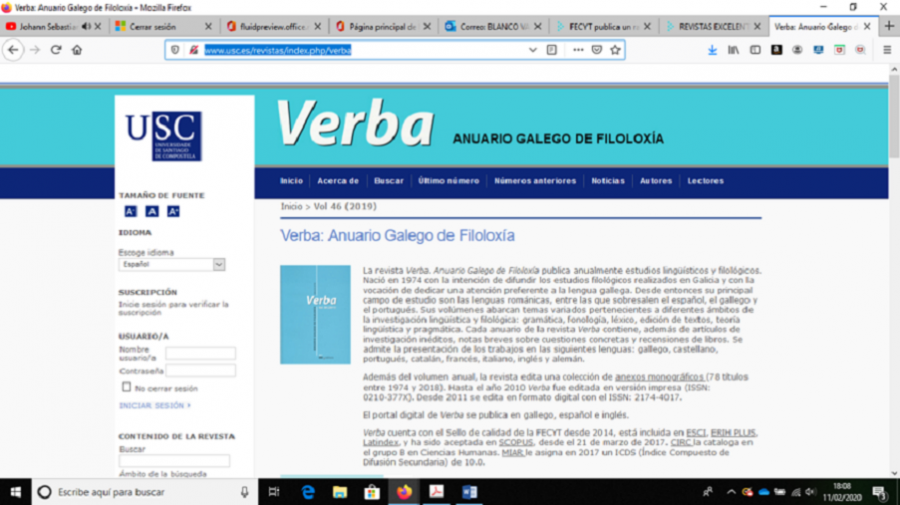 Páxina web de Verba