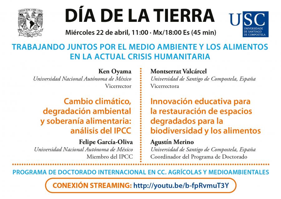 Programa da sesión divulgativa organizada polo Día da Terra