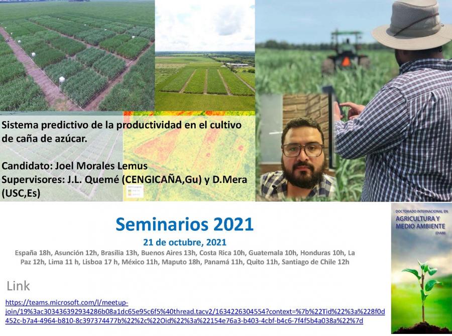 Cartaz da presentación da liña de investigación que desenvolve na USC Joel Morales