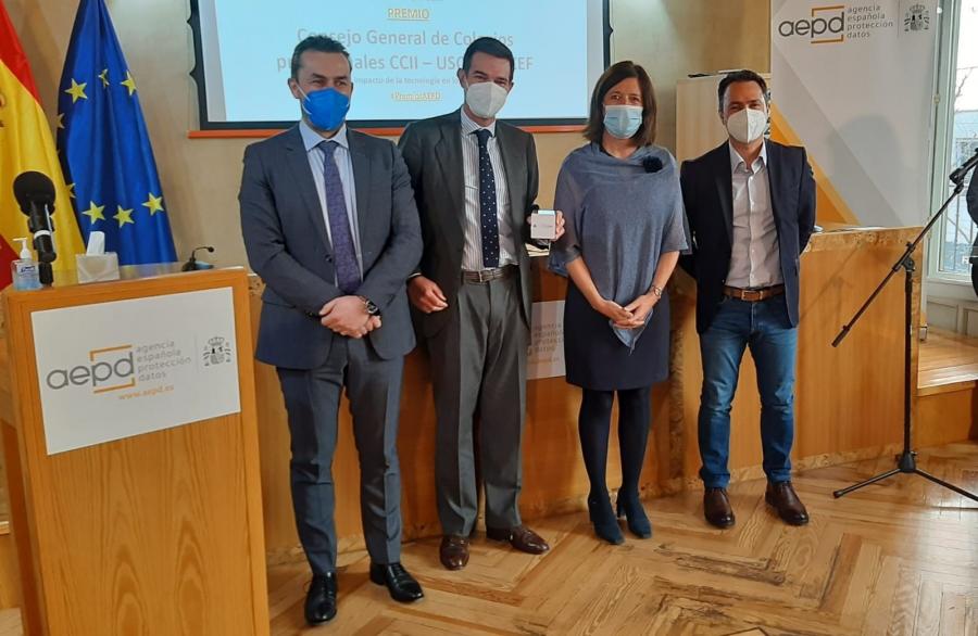 Acto de recollida do premio da Axencia Española de Protección de Datos
