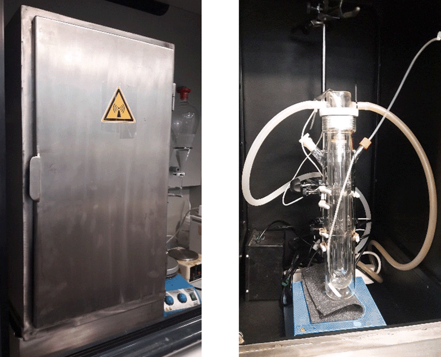 Cabina foto-reactor Reactor termostatizado Lámparas de luz UV-A , UV-C y Visible Sistema de agitación magnético