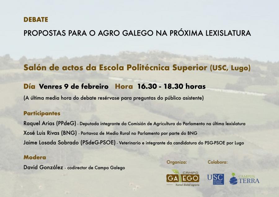 Cartaz do debate sobre propostas para o agro galego