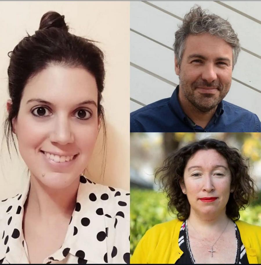 Izaskun Álvarez-Aguado, esquerda, Herbert Spencer González e Vanessa Vega
