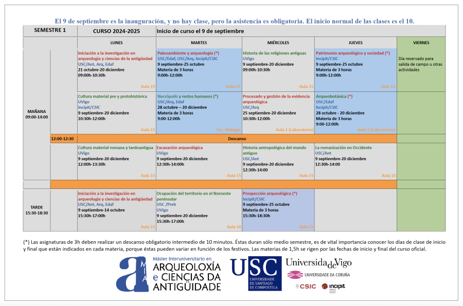 Horarios primer semestre 24-25