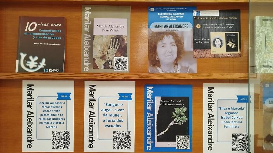 A mostra poderase ver na sala de lectura do punto de servizo da biblioteca no Campus Norte, e na vitrina da Facultade de Ciencias da Educación no Campus Vida.