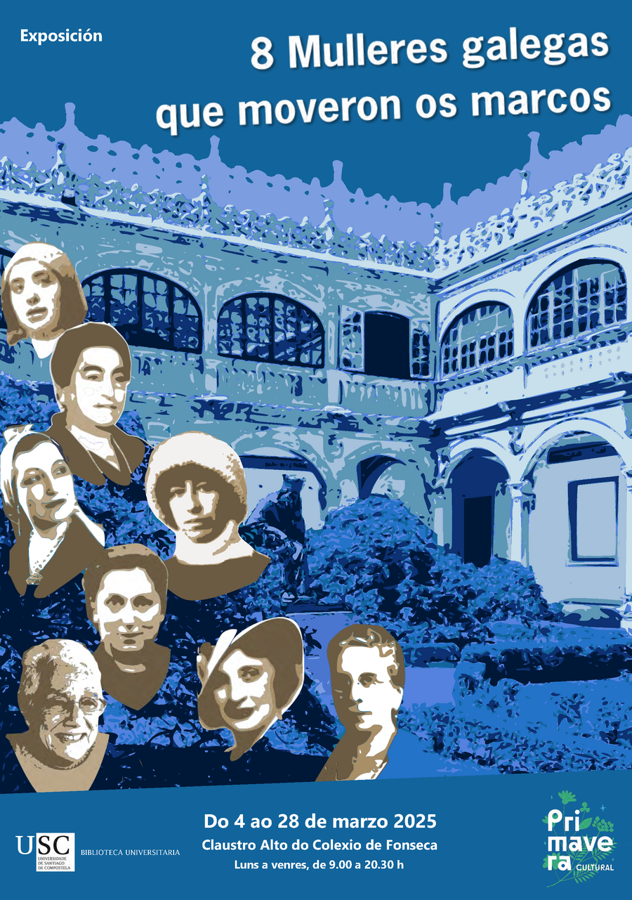 Cartel da exposición ‘8 mulleres galegas que moveron os marcos’