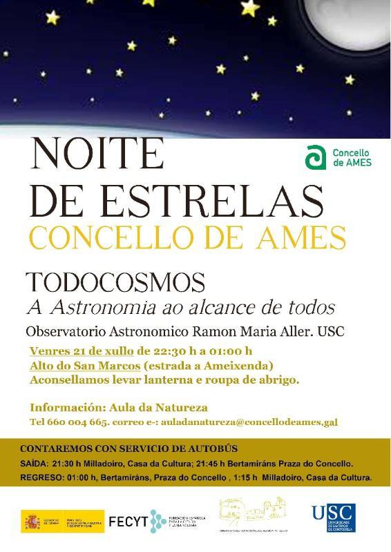 Alto do San Marcos e Rianxo, próximos puntos de observación astronómica de TodoCosmos