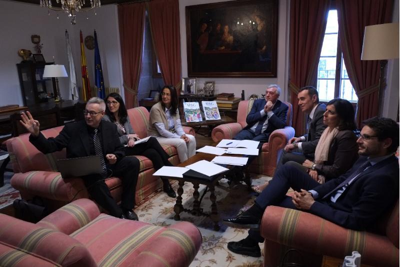 USC e CaixaBank reúnense para analizar novas vías de colaboración