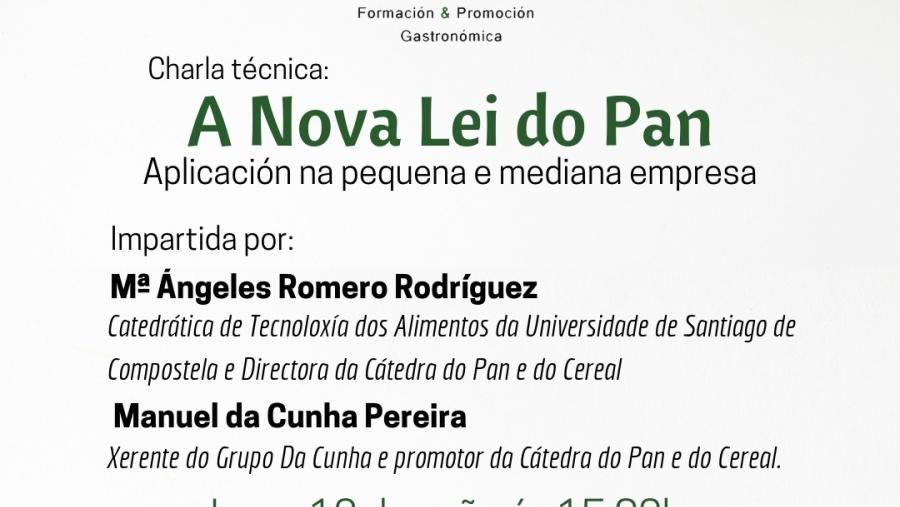 A directora da Cátedra do Pan e do Cereal Da Cunha impartirá o luns 10 de xuño unha charla técnica sobre a nova lei do pan