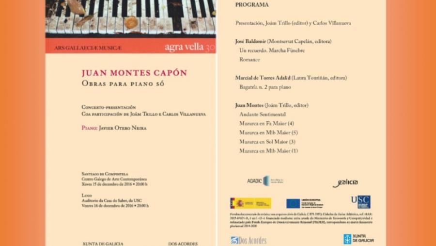 La Casa do Saber acoge este viernes una charla concierto de presentación de las composiciones para piano de Xoán Montes