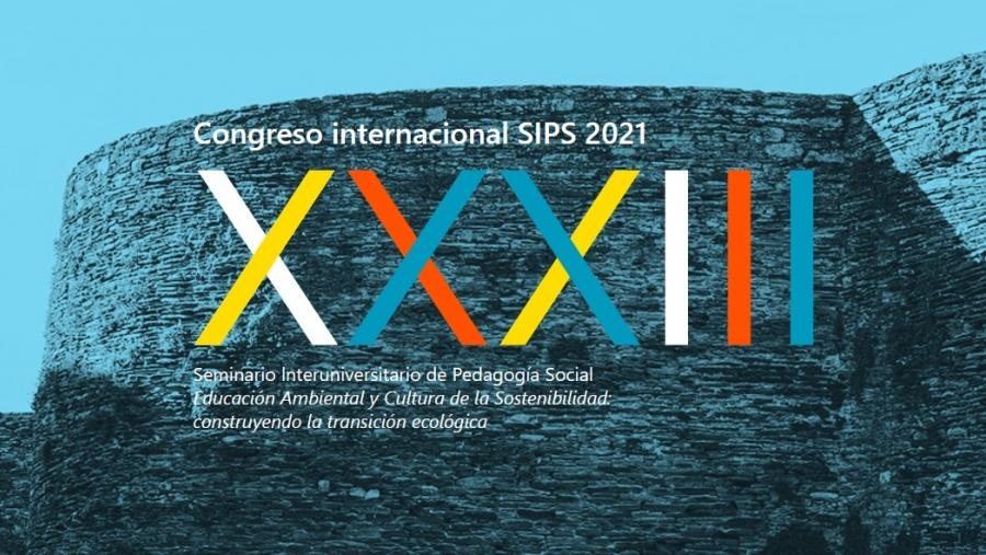 Cartaz do XXI Congreso Internacional SIPS 2021 e do XXXIII Seminario Interuniversitario de Pedagoxía Social 