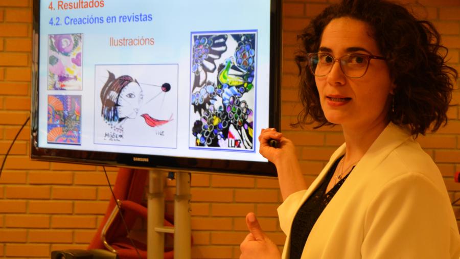 Cristina Negreira Barcia, na presentación da súa tese de doutoramento en Humanidades