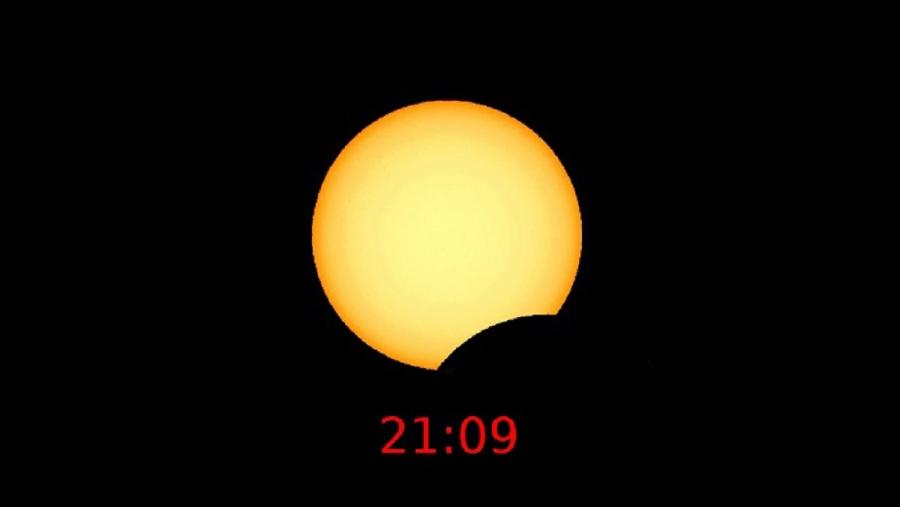 Recreación da eclipse que poderá observarse dende Galicia. Foto: OAN