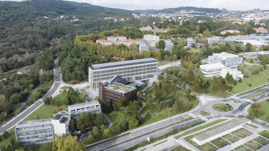 Recreación virtual do futuro edificio da primeira fase, no que se incluirá a Facultade de Farmacia Recreación virtual do futuro edificio da primeira fase, no que se incluirá a Facultade de Farmacia