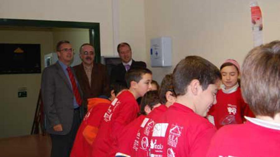 Agustín Merino (esquerda), acompañado de Juan Méndez e Salustiano Mato