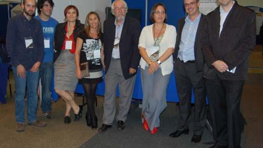 Agustín Merino (segundo pola dereita) xunto a representantes das outras dúas universidades galegas e da Fundación Universidad.es
