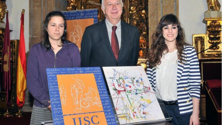 Dúas alumnas do IES de Sar gañan o primeiro premio e o accésit do Concurso de ideas para o deseño da imaxe da campaña de matrícula 2011-2012 na USC