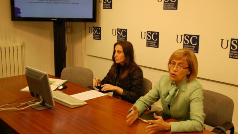 Eva Aguayo e Benita Silva na presentación realizada este mércores na Sala de Prensa de Fonseca