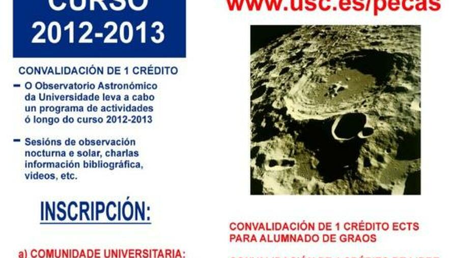 O Observatorio Astronómico Ramón María Aller oferta a XVI edición do seu programa de extensión cultural O Observatorio Astronómico Ramón María Aller oferta a XVI edición do seu programa de extensión cultural