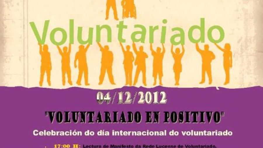 Cartel anunciador dos ctos do Día Internacional do Voluntariado en Lugo