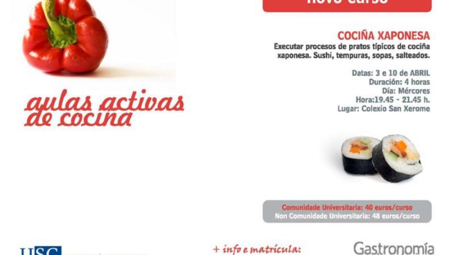 Novo curso de cociña xaponesa nas aulas activas de gastronomía pedagóxica da USC