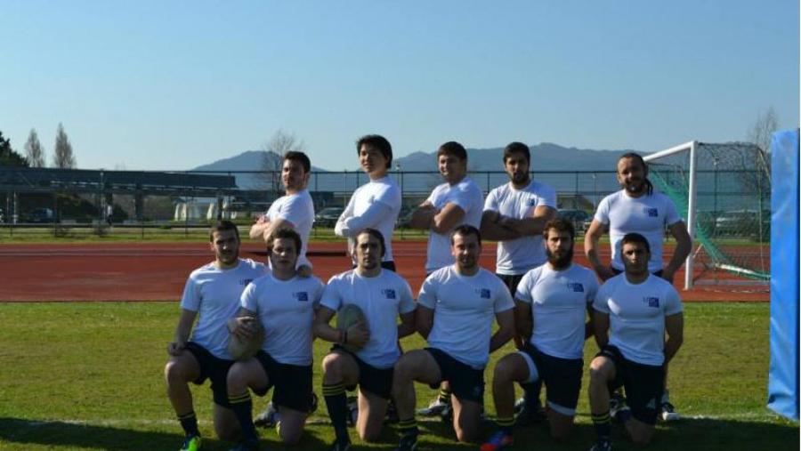 Integrantes do equipo de rugby masculino da USC