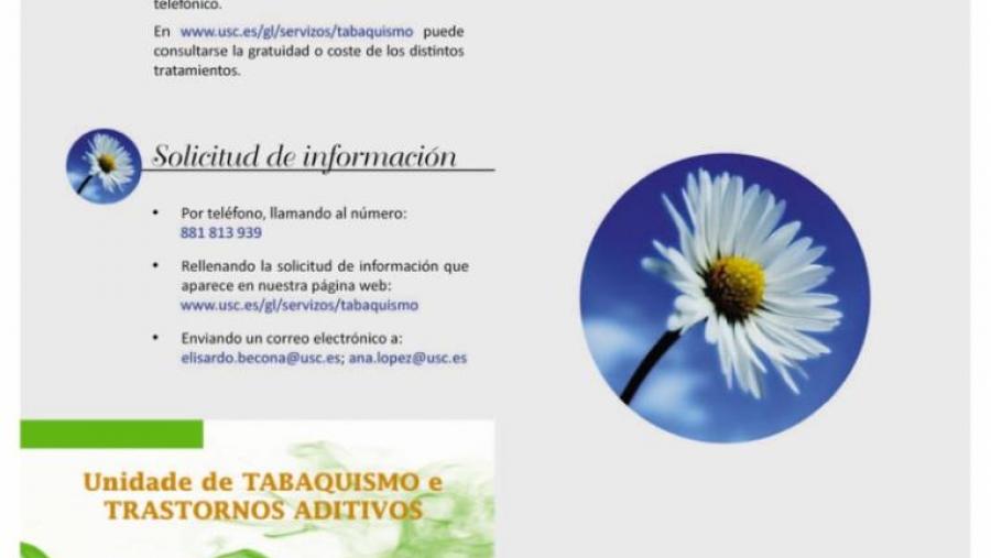 A Unidade de Tabaquismo e Trastornos Aditivos estrea denominación e amplía a súa gama de servizos A Unidade de Tabaquismo e Trastornos Aditivos estrea denominación e amplía a súa gama de servizos