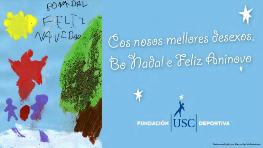 O neno Marcos Garrido Fernández gaña o concurso de postais de Nadal