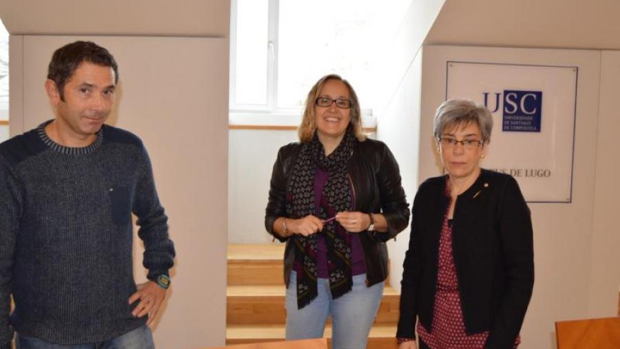 Maneiro, Silva e Cantalapiedra, na presentación dos actos do VI Día da Ciencia en Galego