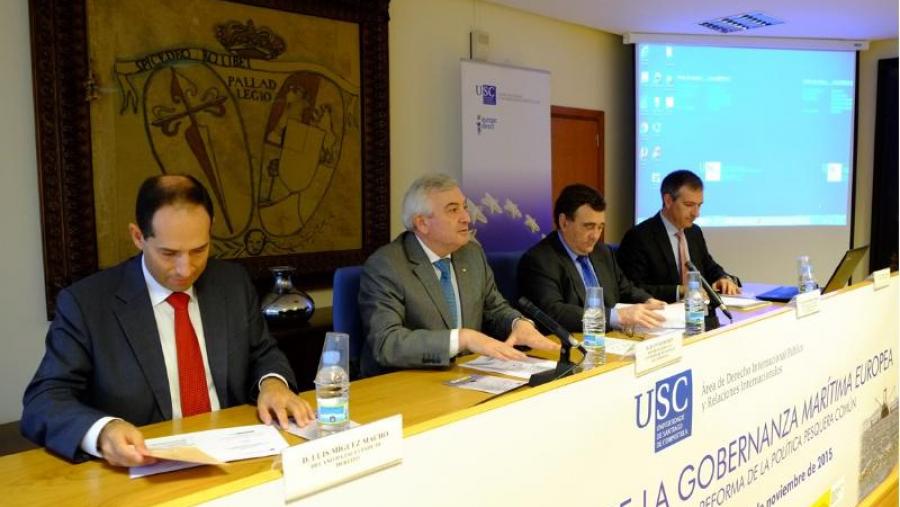 De esquerda a dereita, Luís Míguez, Juan Viaño, Juan Maneiro e Julio Jorge Urbina. Foto: Servimav-USC