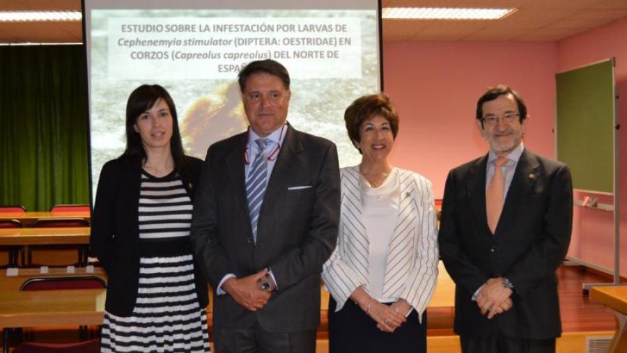 Arias, Pajares, Morrondo e Díez, na Facultade de Veterinaria da USC
