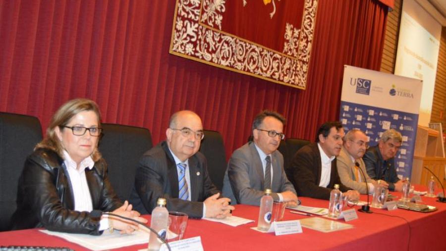 Ulloa, Rey, Bueno, Cuesta, Muiños e Fernández, na entrega dos Premios San Cidre 2016 a enxeñeiros agrícolas na EPS
