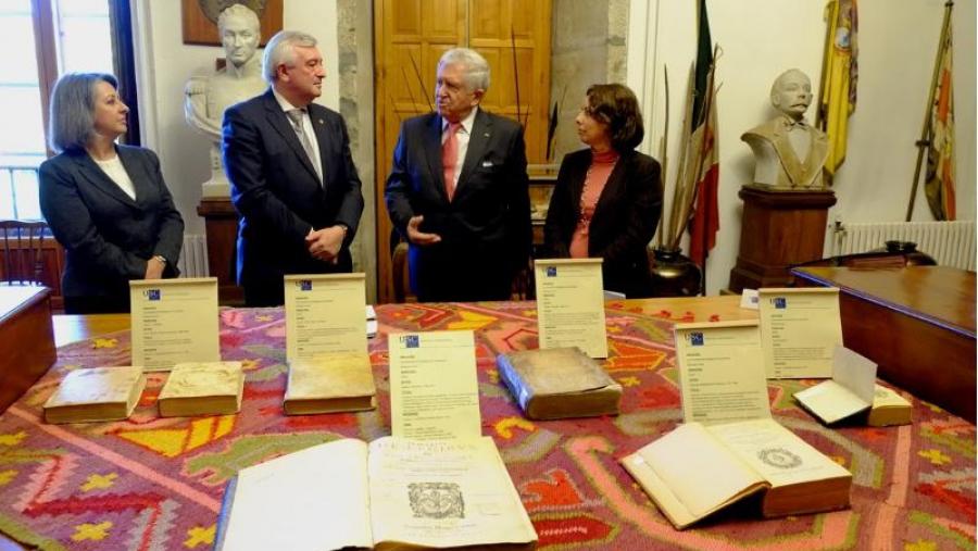 De esquerda a dereira, Isabel Rodríguez-Moldes, Juan Viaño, Modesto Seara e Mabela Casal. Foto: Servimav-USC