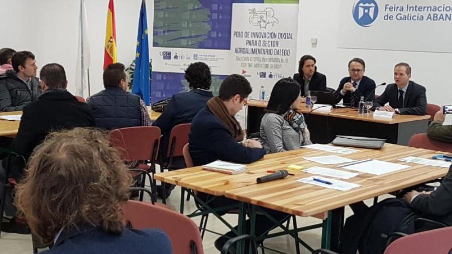 Luis Pérez Freire, Javier bueno e Ricardo Durán, na apertura dos obradoiros do Polo de Innovación Dixital para o Sector Agroalimentario desenvolvidos en GandAgro 2017