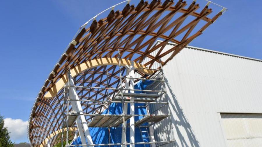 Gridshell instalada en la EPS