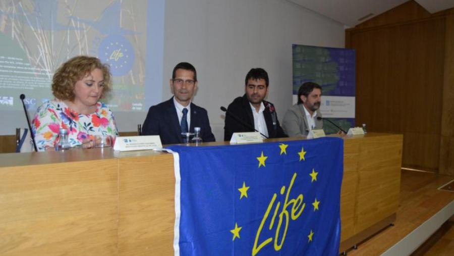De esquerda a dereita, López, Barreiro, Piñeiro e Latas, na Casa do Saber