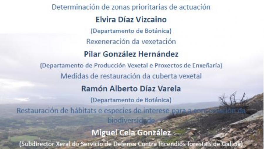 Cartaz da xornada sobre xestión de áreas forestais queimadas