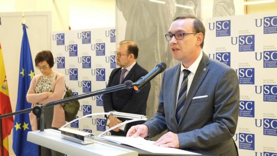 Marcelino Agís Villaverde, nun momento da súa intervención durante a toma de posesión. Foto: Servimav-USC
