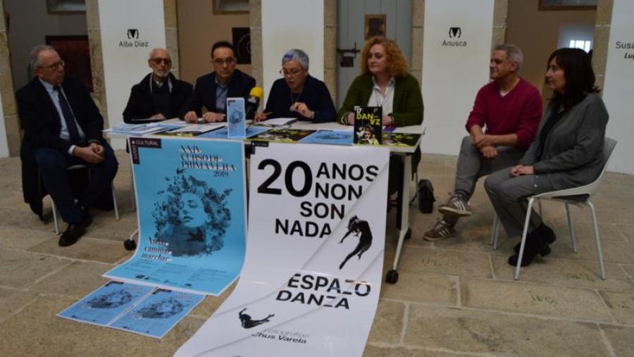 De esquerda a dereita, Zins, Arias, Varela, Basadre, López, Zahera e Chus Varela, no Vello Cárcere de Lugo
