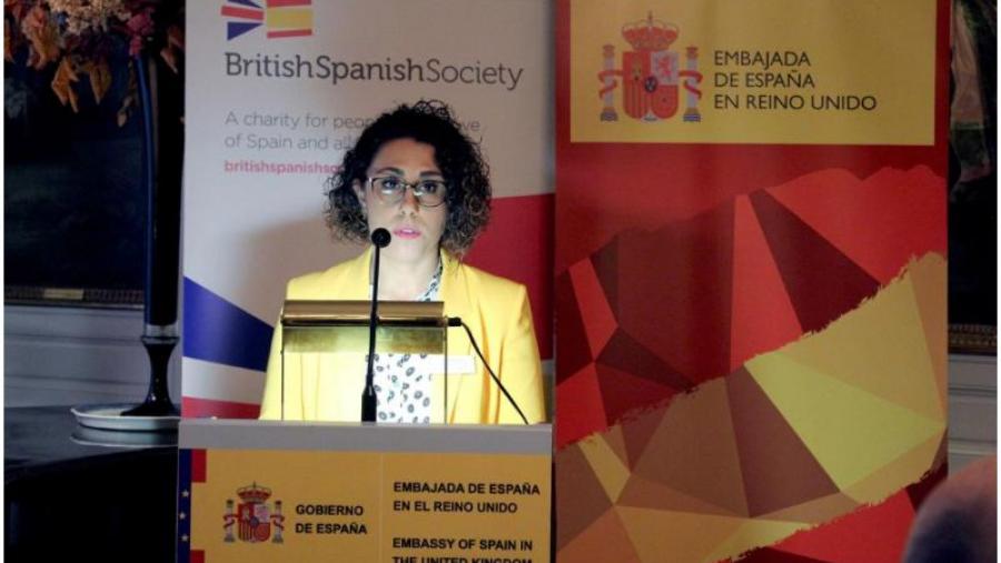 Sheila Barrios, nunha instante da recepción da bolsa