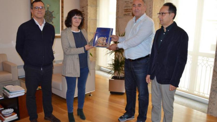 Tomás Cuesta, Montserrat Valcárcel, Omin Rahimov e Jesús Varela Zapata, na Vicerreitoría de Coordinación de Lugo